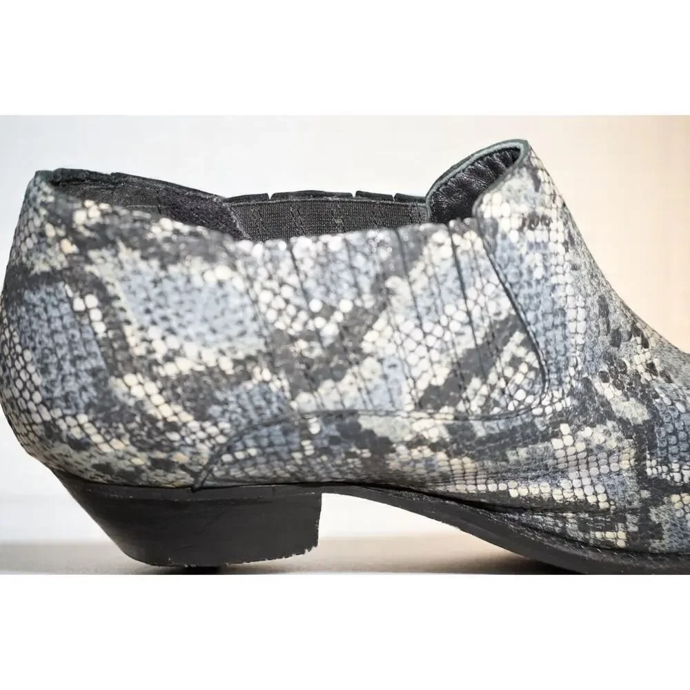 Skechers Faux Snakeskin Chelsea Boots Men’s Size 10 | Western-Inspired Slip-On